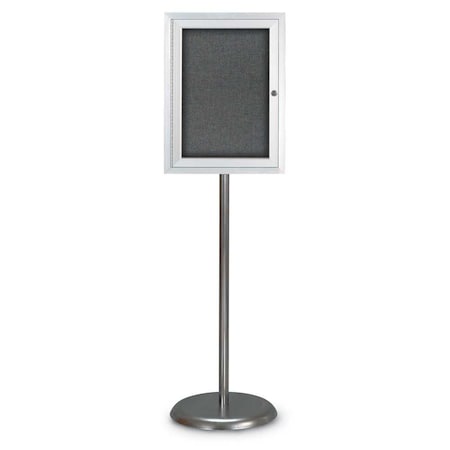 United Visual Products Corkboard, Double Door, Radius Frame, 48x36", Black/Black Rubber UV7003-BLACK-RUBBER